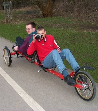 That's me on the front of my home-built tandem