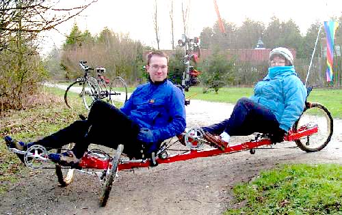 Myself and Hazel West of Bishopthorpe Bikes on the tandem. Click for techie description